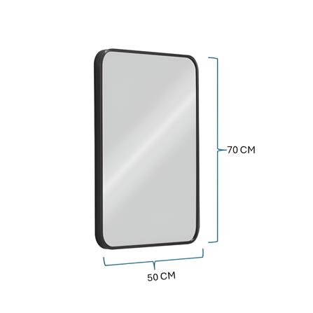 GLOREX LIGHTWEIGHT ALUMINIUM FRAME MIRROR 50X70CM - BLACK