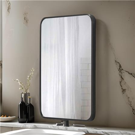 GLOREX LIGHTWEIGHT ALUMINIUM FRAME MIRROR 50X70CM - BLACK