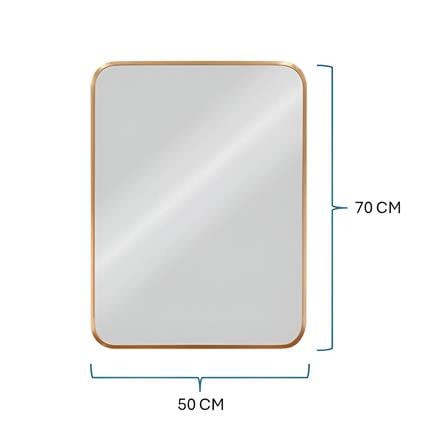 GLOREX LIGHTWEIGHT ALUMINIUM FRAME MIRROR 50X70CM GOLD
