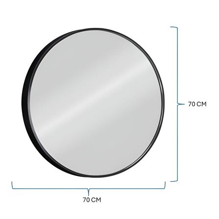 GLOREX LIGHTWEIGHT ALUMINIUM FRAME MIRROR ROUND 70CM BLACK