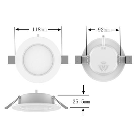 FSL DOWNLIGHT RECESSED 6" 8W WARM WHITE 3000K ROUND METAL