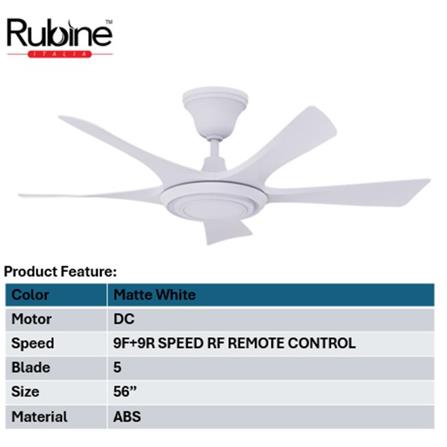 RUBINE CEILING FAN RCF-PETALO56-5B-MATTE WHITE 56"