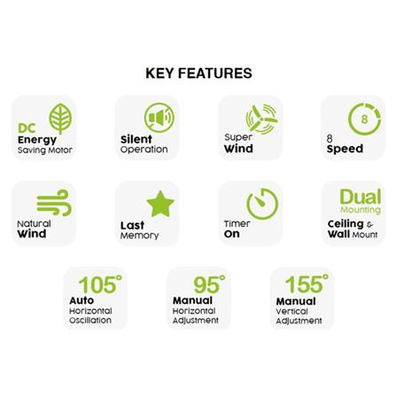 ALPHA CEILING FAN ALKOVA KONA 3B WALNUT 16"