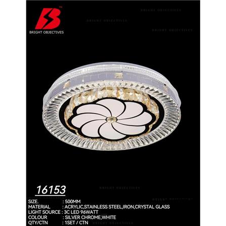BRIGHT OBJECTIVES CEILING LAMP LED 16153 96W 3C 50CM SILVER CHROME WHITE