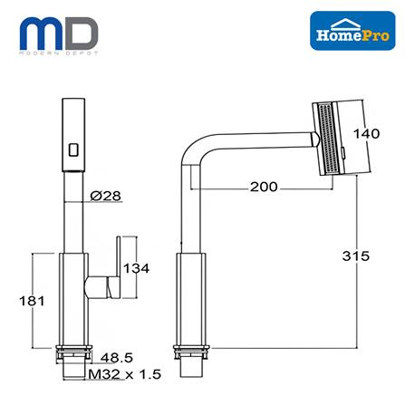 MD SINK FAUCET WITH PULL OUT AND ADJUSTABLE HEAD TF-M01-MG