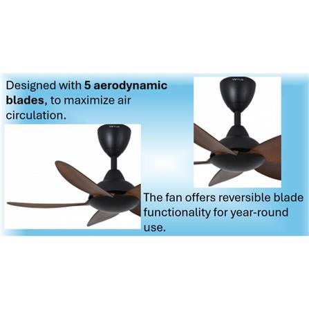 ALPHA CEILING FAN VANNUS LUNA 5B WALNUT 36"