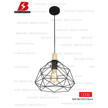 BRIGHT OBJECTIVES PENDANT LAMP 12330 28CM BLACK + LIGHT BROWN
