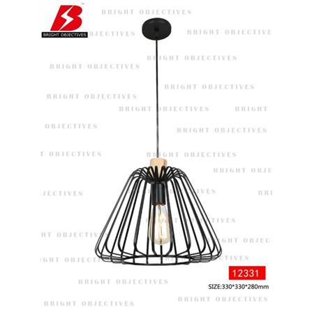 BRIGHT OBJECTIVES PENDANT LAMP 12331 33CM BLACK + LIGHT BROWN