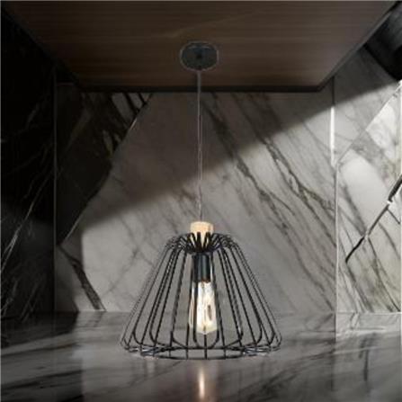 BRIGHT OBJECTIVES PENDANT LAMP 12331 33CM BLACK + LIGHT BROWN