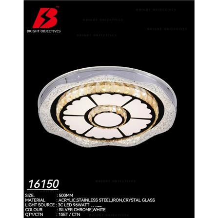 BRIGHT OBJECTIVES CEILING LAMP LED 16150 96W 3C 50CM SILVER CHROME WHITE