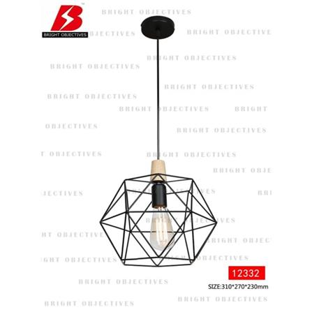 BRIGHT OBJECTIVES PENDANT LAMP 12332 31CM BLACK + LIGHT BROWN