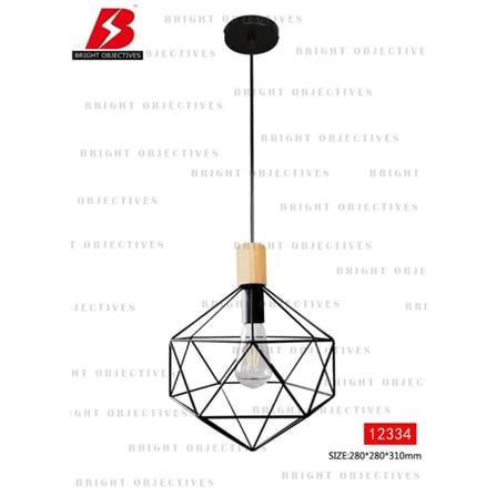 BRIGHT OBJECTIVES PENDANT LAMP 12334 28CM BLACK + LIGHT BROWN
