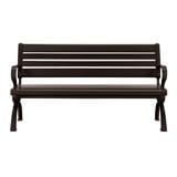 METEL BENCH WITH BACKREST/ARMREST  150CM RED COPPER