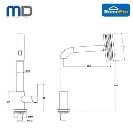 MD SINK FAUCET TF-SPNL-MG  METAL GUN SS