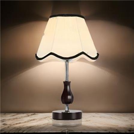 BRIGHT OBJECTIVES TABLE LAMP MT-12838 25CM DARK BROWN+BEIGE+SILVER CHROME