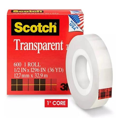 SCOTCH PREMIUM TRANSPARENT TAPE 12.7MMX32.9M 600-B
