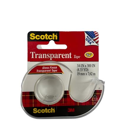 SCOTCH TRANSPARENT TAPE 19MMX7.62M 157S