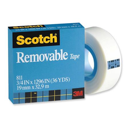 SCOTCH REMOVABLE TAPE 19MMX32.9M 811