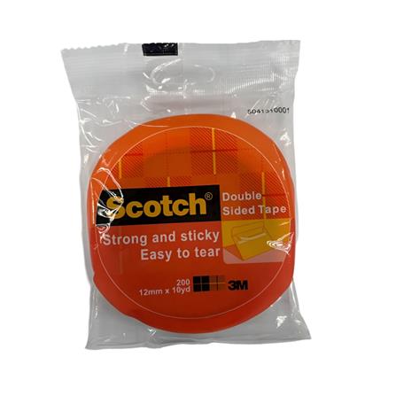 SCOTCH DBL-SIDED TAPE 200 12MMX10YARDS