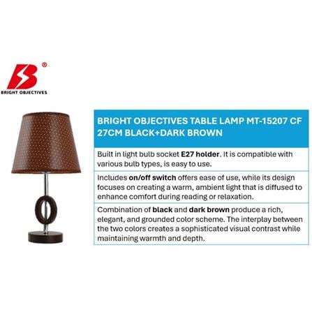 BRIGHT OBJECTIVES TABLE LAMP MT-15207 CF 27CM BLACK+DARK BROWN