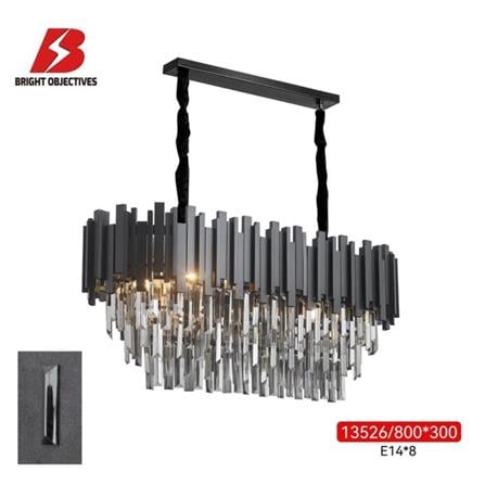 BRIGHT OBJECTIVES CHANDELIER CRYSTAL LIGHT 13526/800X300 80CM BLACK