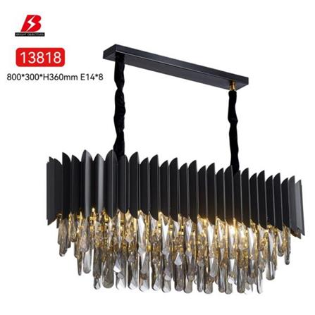 BRIGHT OBJECTIVES CHANDELIER CRYSTAL LIGHT 13818/800X300 80CM BLACK