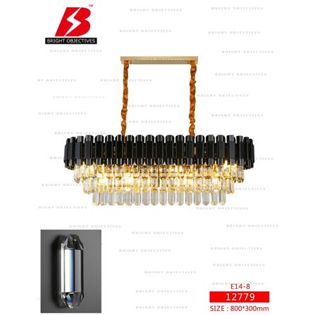 BRIGHT OBJECTIVES CHANDELIER CRYSTAL LIGHT 12779/800X300 80CM BLACK