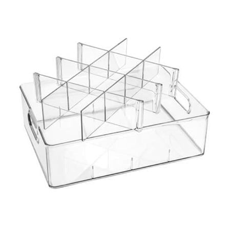 CLOTHING STORAGE BOX PLIM KLEAR 12-COMPARTMENT 23.7X31.6X9.7CM CLEAR