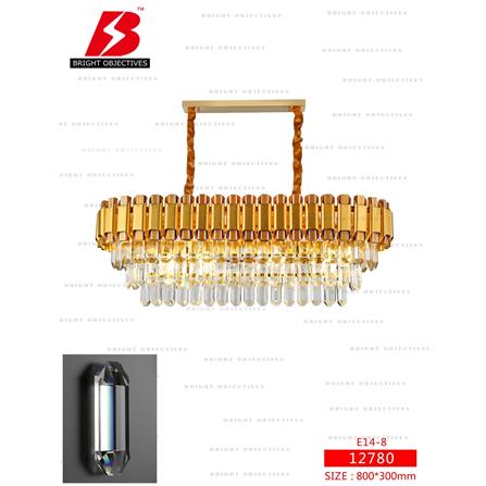 BRIGHT OBJECTIVES CHANDELIER CRYSTAL LIGHT 12780/800X300 80CM GOLD