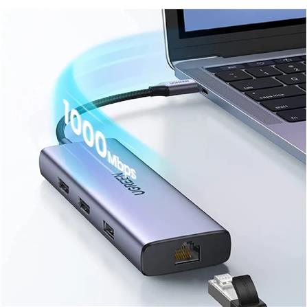 UGREEN HIGH END USB-C 9IN1 DOCKING 2*USB3.0+USB2.0+2*HDMI 4K@60HZ+RJ45 GIGABIT+SD&TF+PD