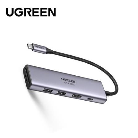 UGREEN HIGH END DOCKING USB-C 3.1 TO 2*USB-A 3.0+HDMI 4K@60HZ+SD/TF+PD CONVERTER ALUMINUM CASE