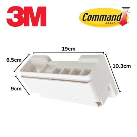 COMMAND TOOTHBRUSH & TOOTHPASTE HOLDER 17721 WHITE
