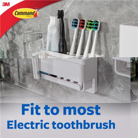 COMMAND TOOTHBRUSH & TOOTHPASTE HOLDER 17721 WHITE