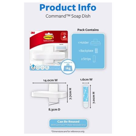 COMMAND SOAP HOLDER 17728 WHITE