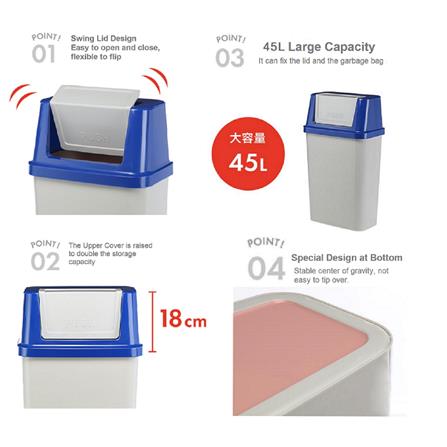 OUTDOOR GARBAGE BIN KEYWAY 45L CV451 BLUE