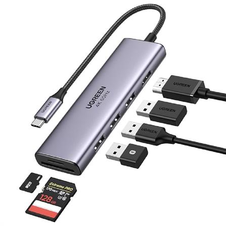 UGREEN USB-C TO HDMI+3*USB 3.0 A+SD/TF CONVERTER