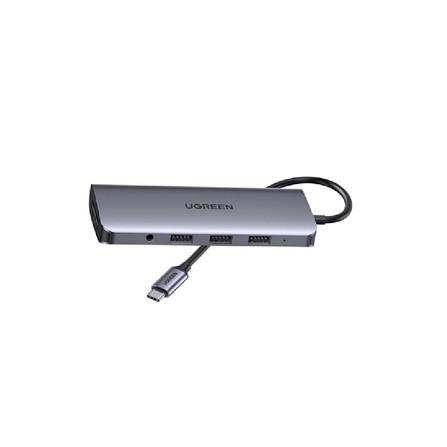 UGREEN USB-A 3.0 TO 3*USB-A 3.0 HUB+GIGABIT+MICRO USB POWER SUPPLY (GRAY)