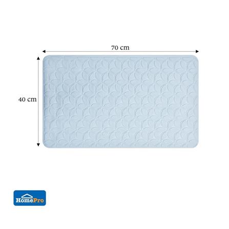 MOYA DECORATIVE MAT SYNTHETIC RUBBER HDR0001-FLOWER LIGHT BLUE