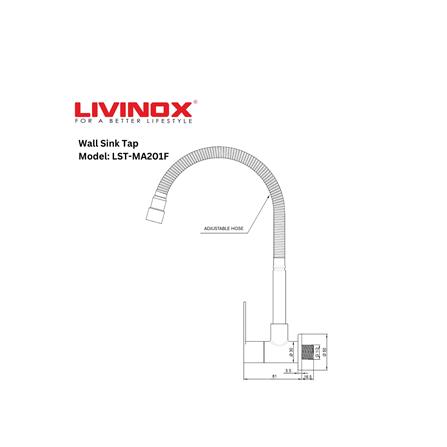 LIVINOX SINK FAUCET WALL LST-MA201F MATT STAINLESS STEEL