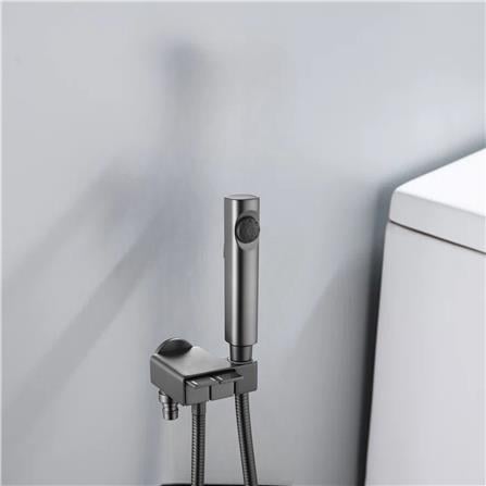 LIVINOX 2WAY FAUCET LT-PP321GM WITH BIDET HOLDER + PIANO BUTTON GUN METAL BLACK