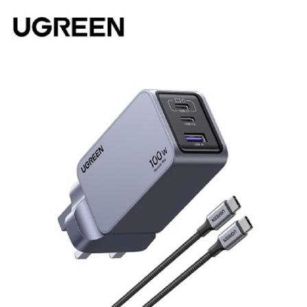 UGREEN NEXODE PRO 100W 2C1A GAN FAST CHARGER + USB-C TO USB-C CABLE 100W 1.5M