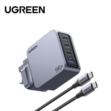 UGREEN NEXODE PRO 160W 3C1A GAN FAST CHARGER + USB-C TO USB-C CABLE 240W 1.5M