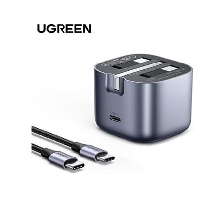 UGREEN NEXODE 30W USB-C PD GAN FAST CHARGER + USB-C TO USB-C CABLE 1M (SPACE GRAY)