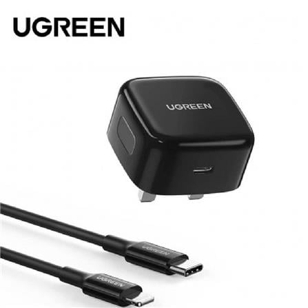 UGREEN 20W USB-C PD FAST CHARGER USB-C TO LIGHTNING CABLE 1M (BLACK)