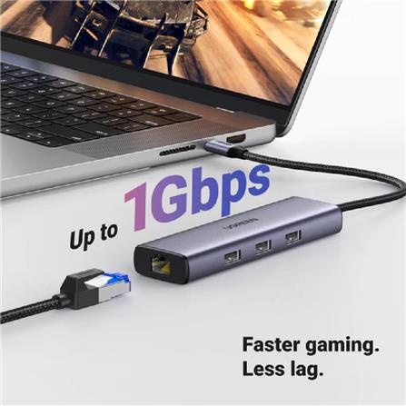 UGREEN USB-C TO 3*USB-A 3.0 HUB + HDMI 4K@30HZ + RJ45 GIGABIT+PD