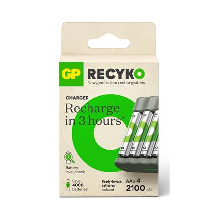 GP RECYKO 4-SLOT NiMH USB CHARGER B4411 + 2100mAh AA 4S