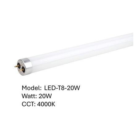 PROJECT - YETPLUS LED T8 TUBE 20W-4000K COOL WHITE 4FT (SIRIM) NO COLOR PACKING