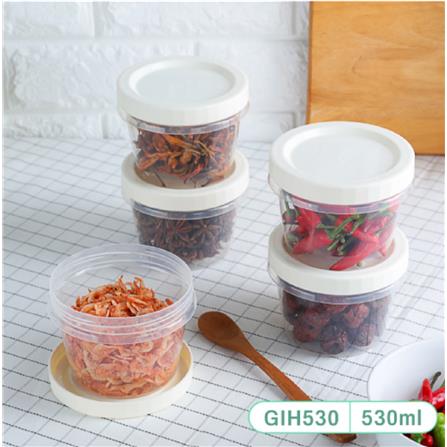 CANISTER WITH SCREW LID KECH 530ML CLEAR 3PCS/SET GIH530