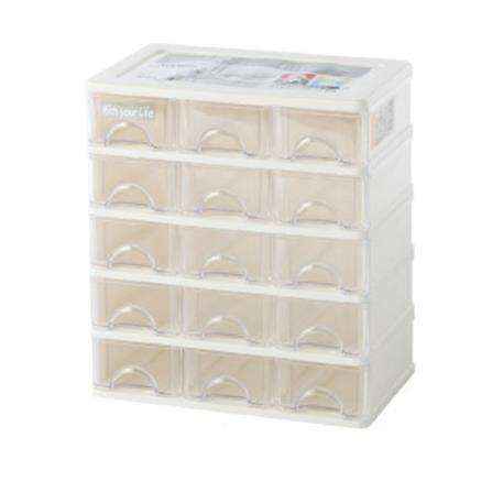 SMALL DRAWER BOX KEYWAY 15 COMPARTMENT 22.5x14.1x26CM AR015 WHITE