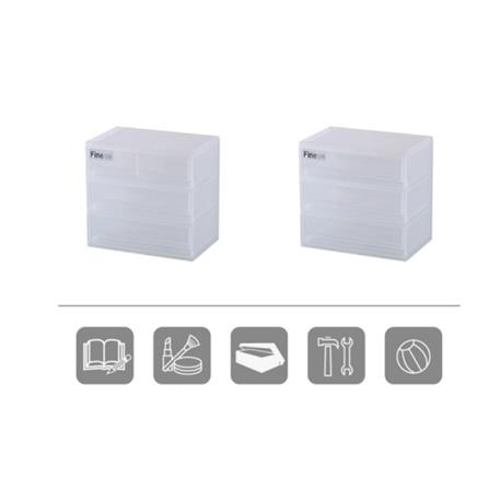 SMALL DRAWER BOX KEYWAY 6 COMPARTMENT 22.5x14.1x26CM DM3006 WHITE